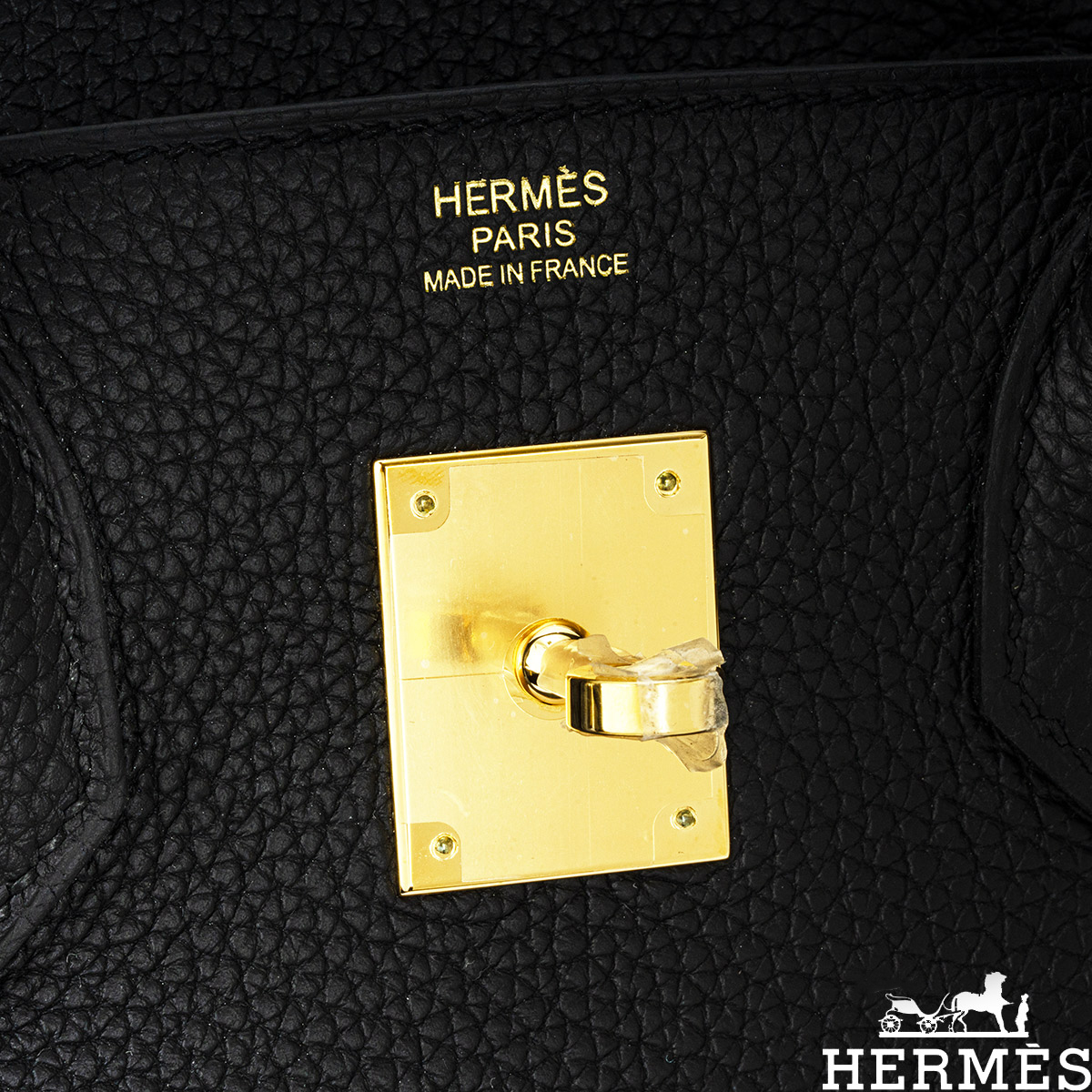 Hermès Birkin 30cm Noir Piel De Becerro Togo GHW